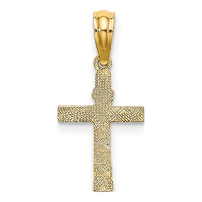 10K Yellow Gold Mini Cross Heart Pendant – view 5