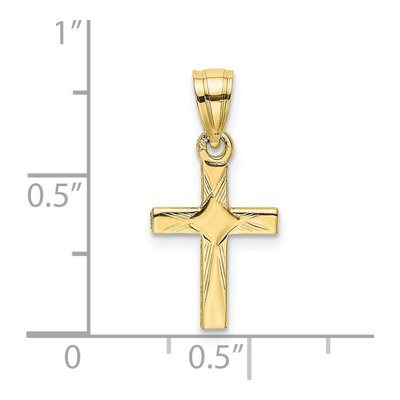 10K Yellow Gold Mini Cross Pendant – view 4