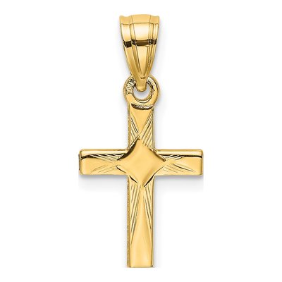 10K Yellow Gold Mini Cross Pendant