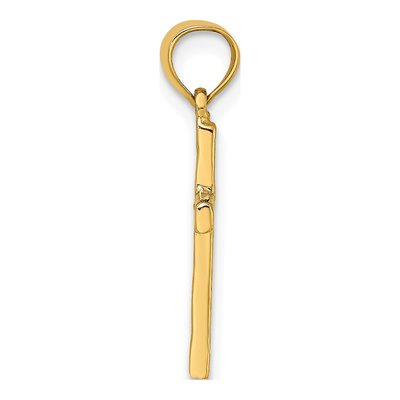 10K Yellow Gold Cross Heart Pendant – view 2