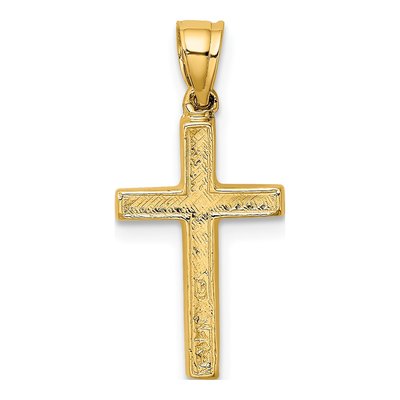 10K Yellow Gold Cross Heart Pendant – view 4