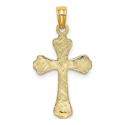 10K Yellow Gold Textured Cross Pendant – view 5