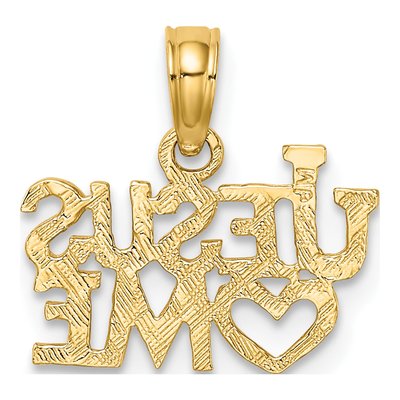 10K Yellow Gold Jesus Hearts Me Pendant – view 5