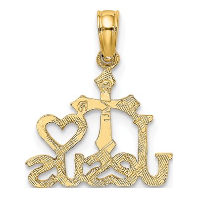 10K Yellow Gold Jesus Cross Heart Pendant – view 5