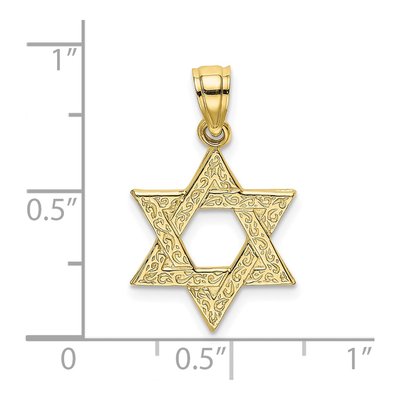 10K Yellow Gold Star of David Charm – view 4