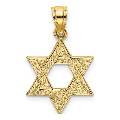 10K Yellow Gold Star of David Charm