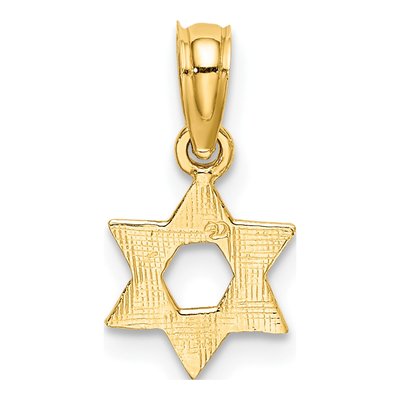 10K Yellow Gold Mini Star of David Charm – view 5