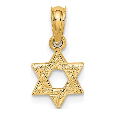 10K Yellow Gold Mini Star of David Charm