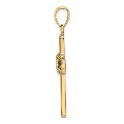 10K Yellow Gold Beaded Cross Pendant – view 2