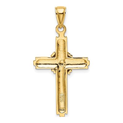 10K Yellow Gold Beaded Cross Pendant – view 4