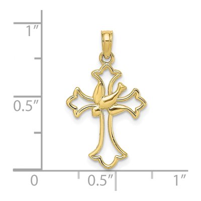 10K Yellow Gold Dove Cross Pendant – view 4