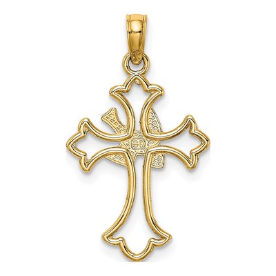 10K Yellow Gold Dove Cross Pendant – view 5