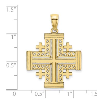 10K Yellow Gold Jerusalem Cross Pendant – view 3