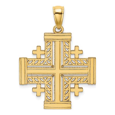 10K Yellow Gold Jerusalem Cross Pendant