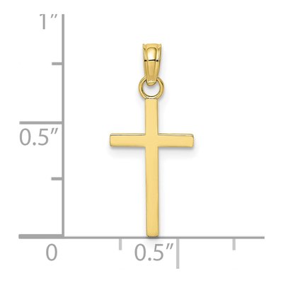 10K Yellow Gold Small Latin Cross Charm – view 4