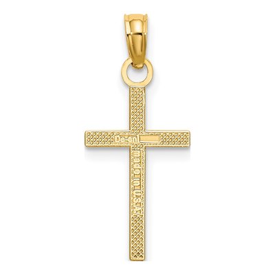 10K Yellow Gold Small Latin Cross Charm – view 5