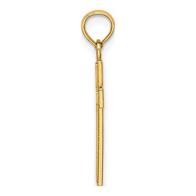 10K Yellow Gold Beaded Edge Cross Pendant – view 3