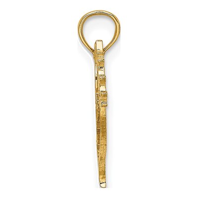 10K Yellow Gold Dove Olive Branch Pendant – view 3