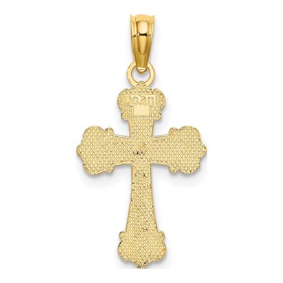 10K Yellow Gold Cross Scroll Pendant – view 5