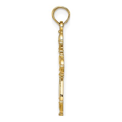 10K Yellow Gold Cut-Out Fancy Cross Charm – view 3
