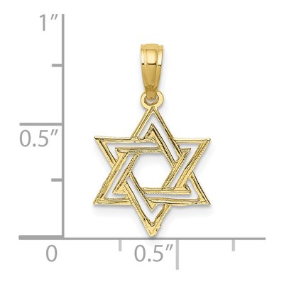 10K Yellow Gold Star of David Charm – view 4
