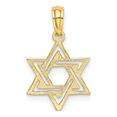 10K Yellow Gold Star of David Charm – view 5