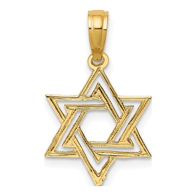 10K Yellow Gold Star of David Charm