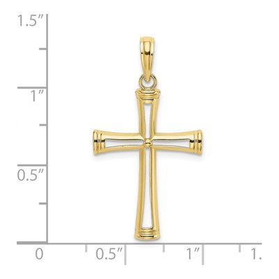 10K Yellow Gold Cut-Out Cross Pendant – view 4
