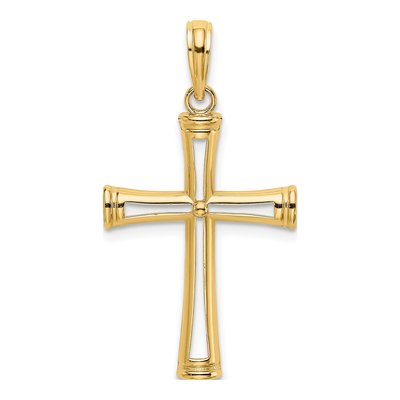 10K Yellow Gold Cut-Out Cross Pendant