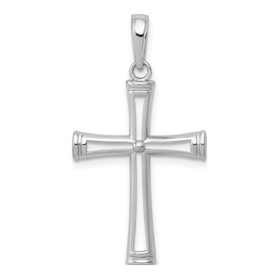 10K White Gold Cut-Out Cross Pendant
