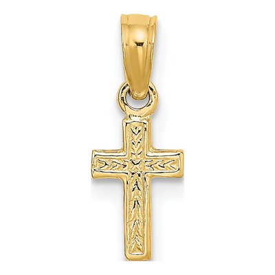 10K Yellow Gold Mini Cross Charm