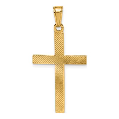 10K Yellow Gold Large Latin Cross Charm – view 5
