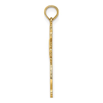 10K Yellow Gold Cut-Out Scroll Cross Charm – view 3