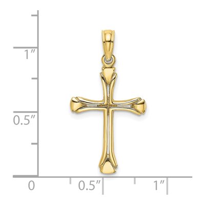10K Yellow Gold Cut-Out Cross Pendant – view 4