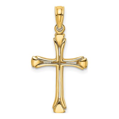 10K Yellow Gold Cut-Out Cross Pendant