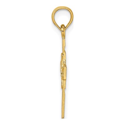 10K Yellow Gold Dove Cross Pendant – view 3
