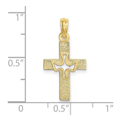 10K Yellow Gold Dove Cross Pendant – view 4