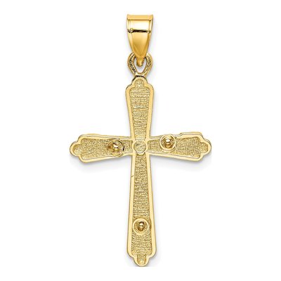 10K Yellow Gold Textured Crucifix Pendant – view 5