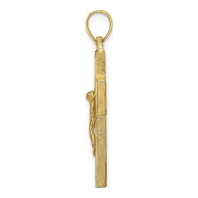 10K Yellow Gold Textured Crucifix Frame Charm – view 3
