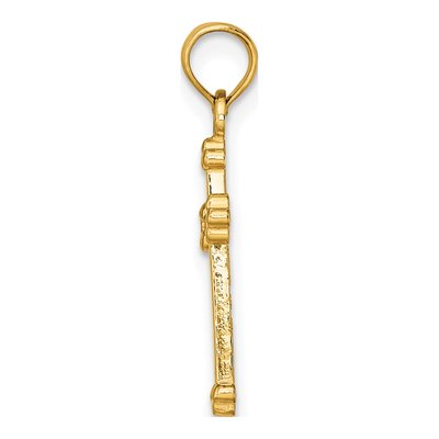 10K Yellow Gold Beaded Cross Pendant – view 3