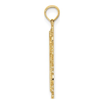 10K Yellow Gold Filigree Cross Pendant – view 2