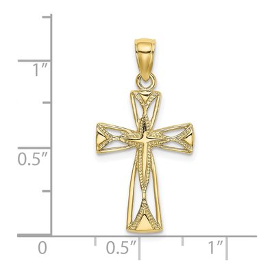10K Yellow Gold Cut-Out Cross Pendant – view 4