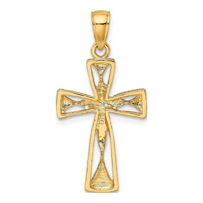 10K Yellow Gold Cut-Out Cross Pendant – view 5