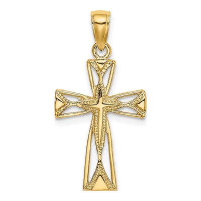 10K Yellow Gold Cut-Out Cross Pendant