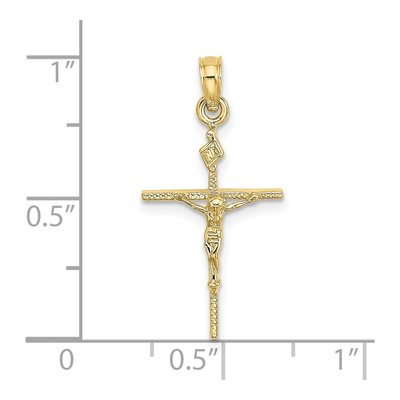 10K Yellow Gold INRI Crucifix Pendant – view 4