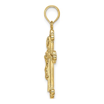 10K Yellow Gold Narrow Budded Crucifix Charm – view 3