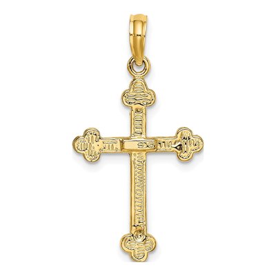 10K Yellow Gold Narrow Budded Crucifix Charm – view 5