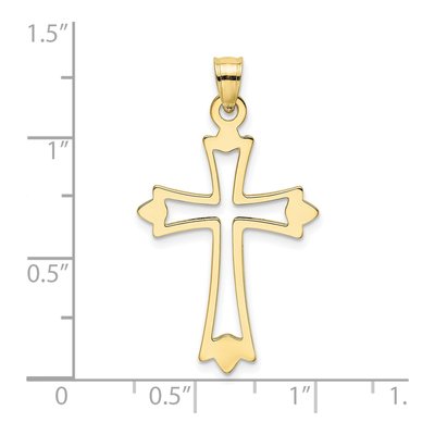 10K Yellow Gold Cut-Out Cross Pendant – view 4