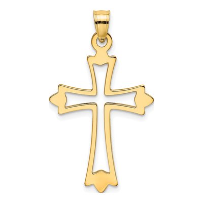 10K Yellow Gold Cut-Out Cross Pendant