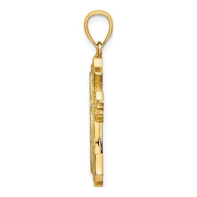 10K Yellow Gold Beaded Cross Pendant – view 3